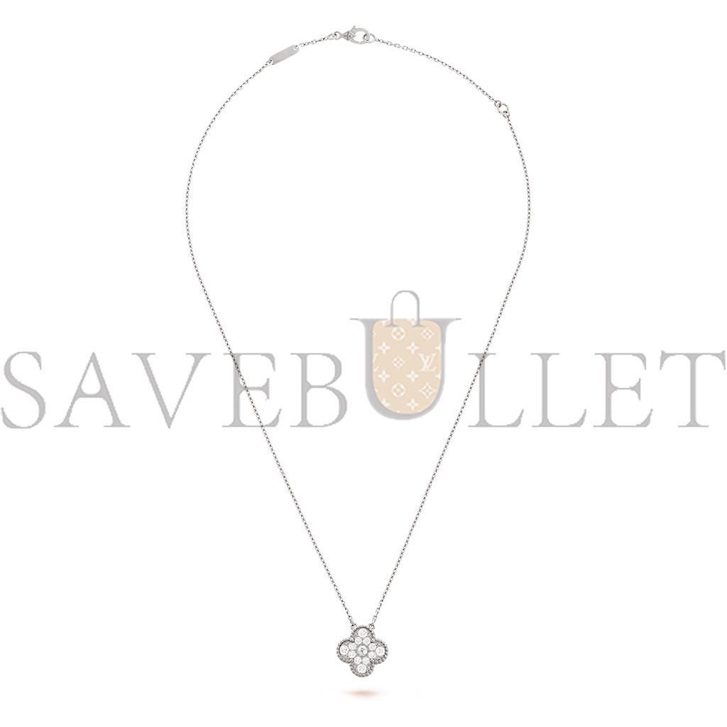 v*n cl*f arpels vintage alhambra pendant - white gold, Di*m*nd vcara46100